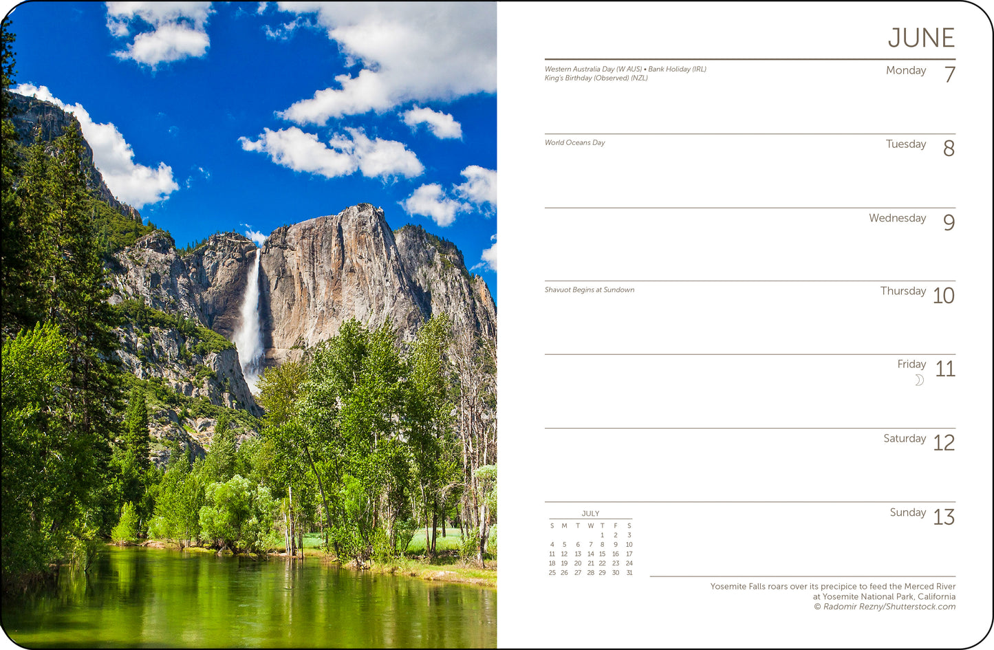 2027 America's National Parks Weekly Desk Planner, 6.5" x 8.5" Spiral Bound