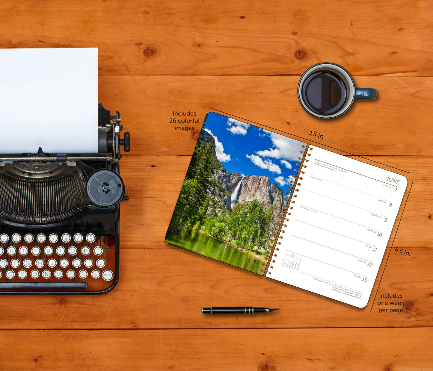 2027 America's National Parks Weekly Desk Planner, 6.5" x 8.5" Spiral Bound