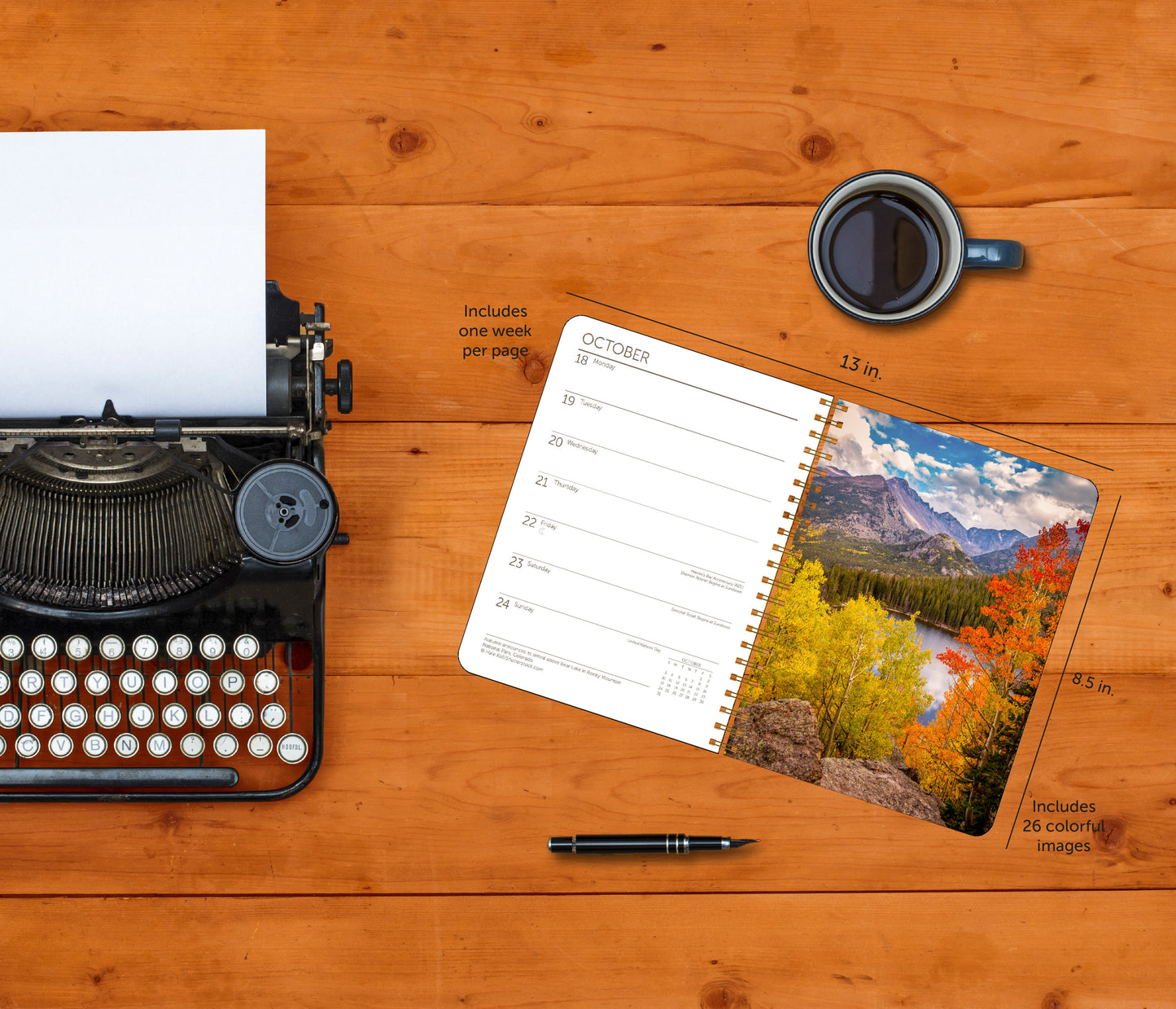 2027 America's National Parks Weekly Desk Planner, 6.5" x 8.5" Spiral Bound