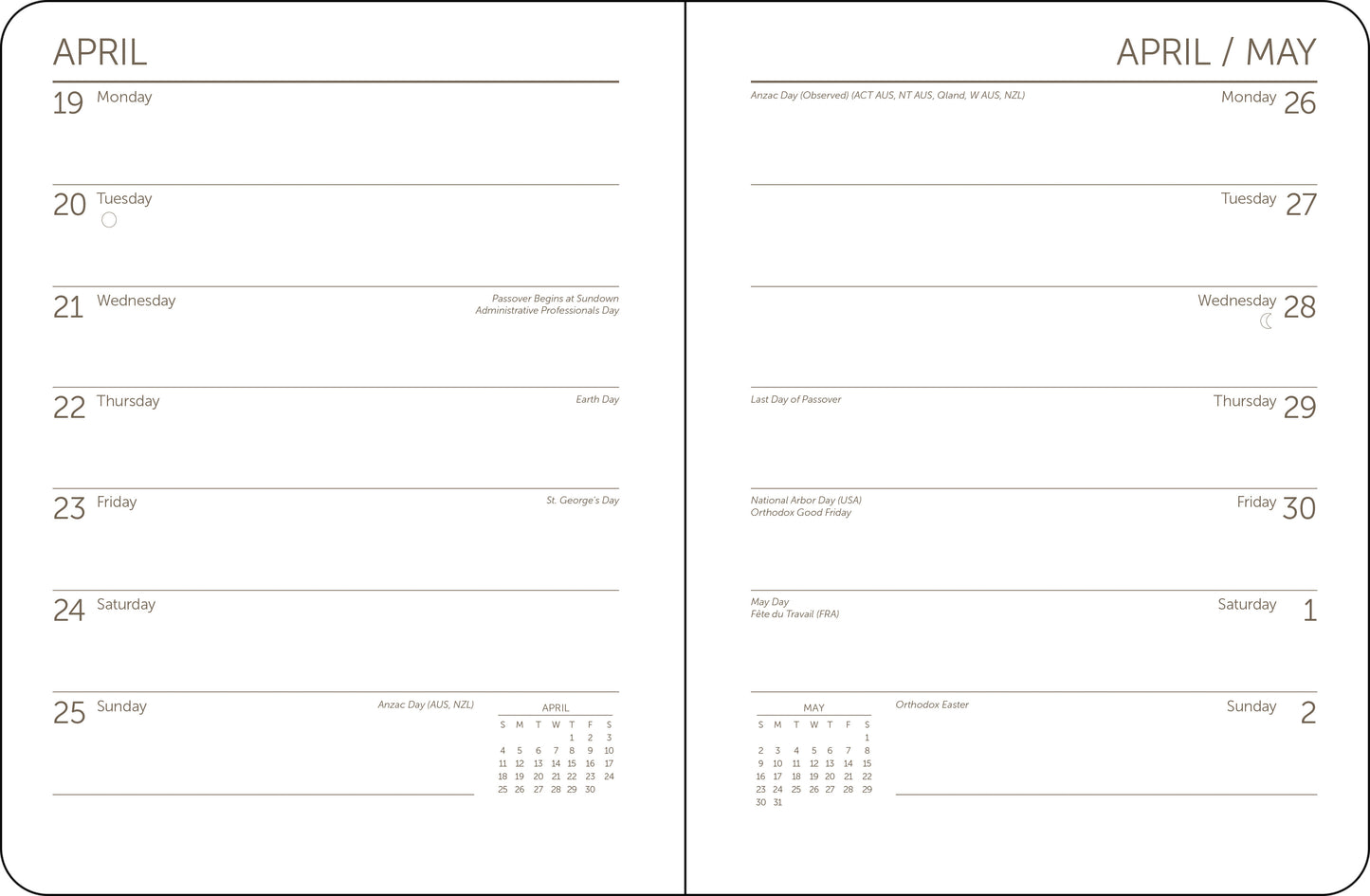 2027 Art Icons Weekly Desk Planner, 6.5” x 8.5” Spiral Bound