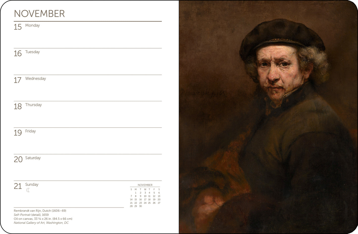2027 Art Icons Weekly Desk Planner, 6.5” x 8.5” Spiral Bound