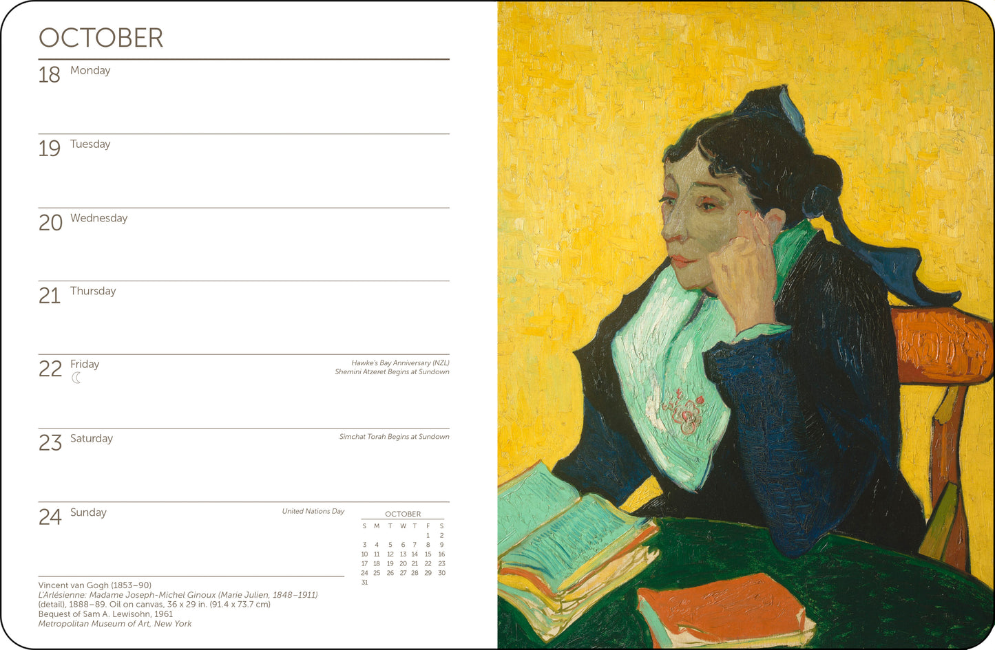 2027 Impressionists Weekly Desk Planner, 6.5" x 8.5" Spiral Bound