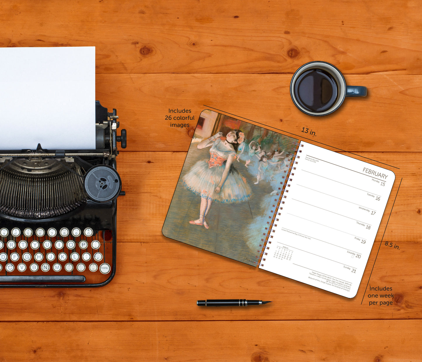 2027 Impressionists Weekly Desk Planner, 6.5" x 8.5" Spiral Bound