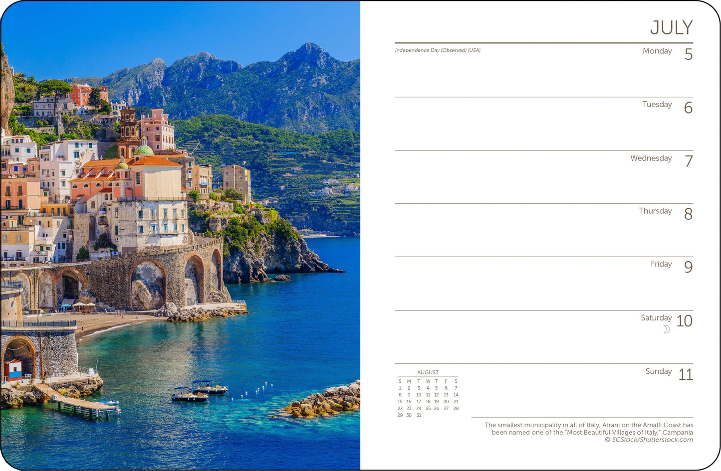 2027 Italy Weekly Desk Planner, 6.5" x 8.5" Spiral Bound