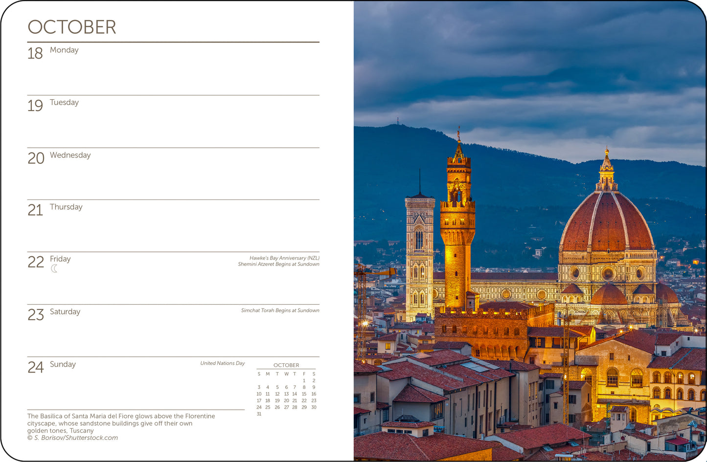 2027 Italy Weekly Desk Planner, 6.5" x 8.5" Spiral Bound