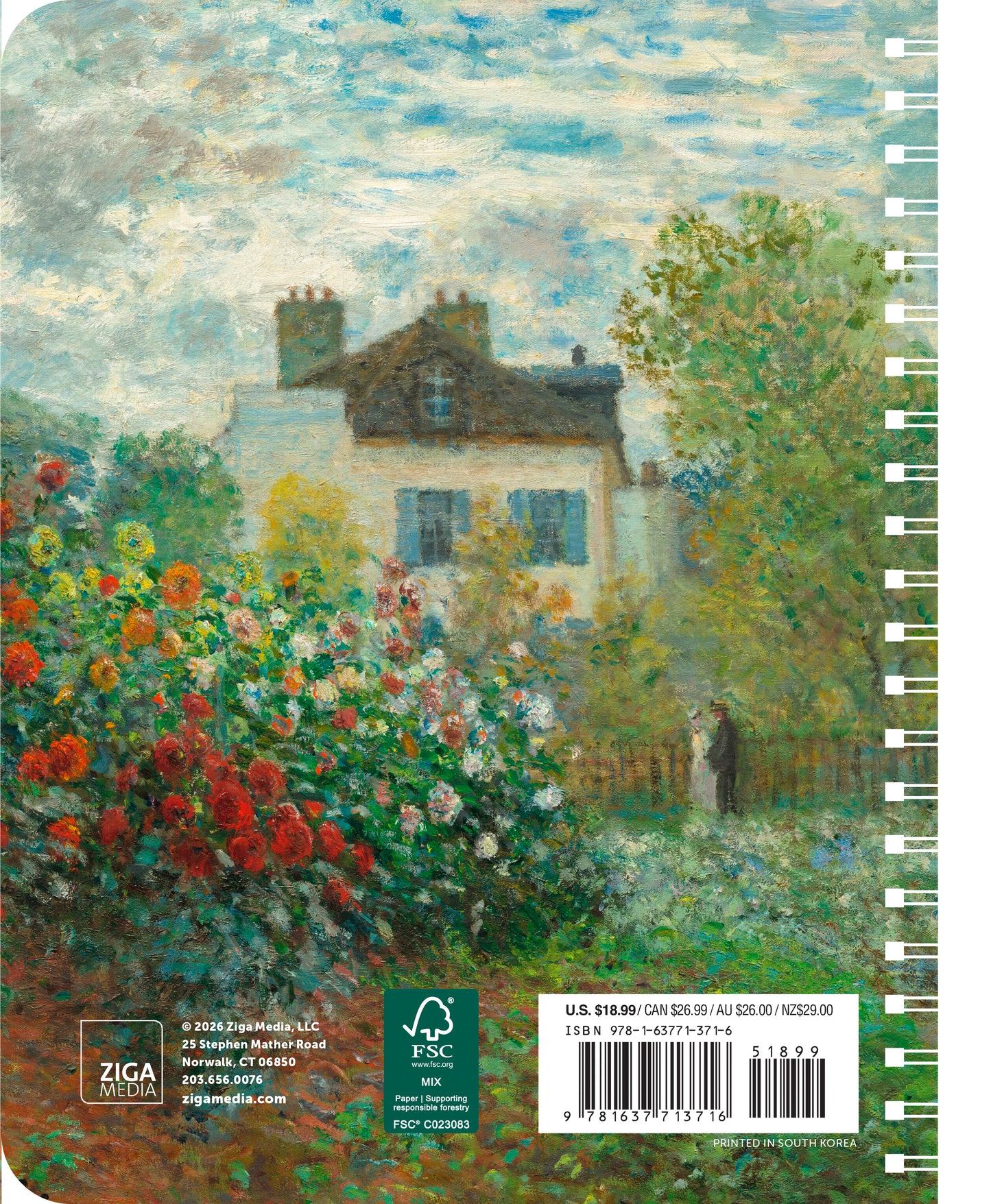 2027 Monet Weekly Desk Planner, 6.5" x 8.5" Spiral Bound