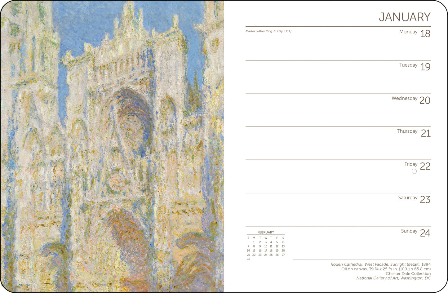 2027 Monet Weekly Desk Planner, 6.5" x 8.5" Spiral Bound