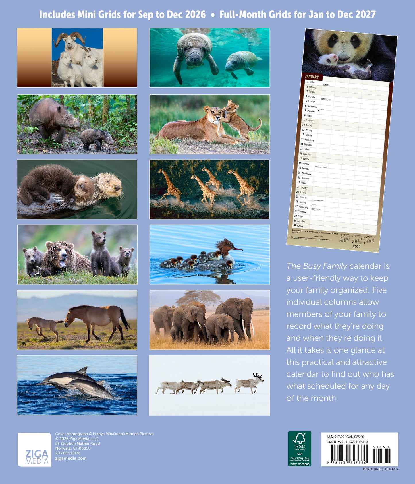 2027 Busy Family Wall Calendar, 12" x 14"