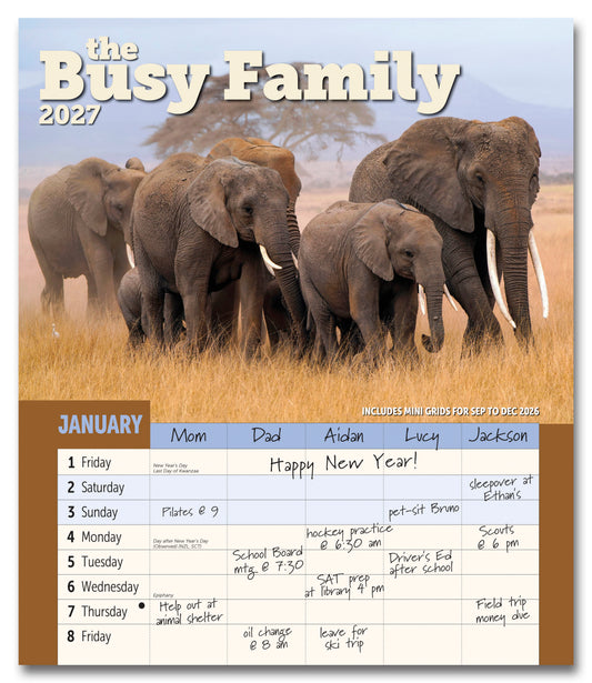 2027 Busy Family Wall Calendar, 12" x 14"