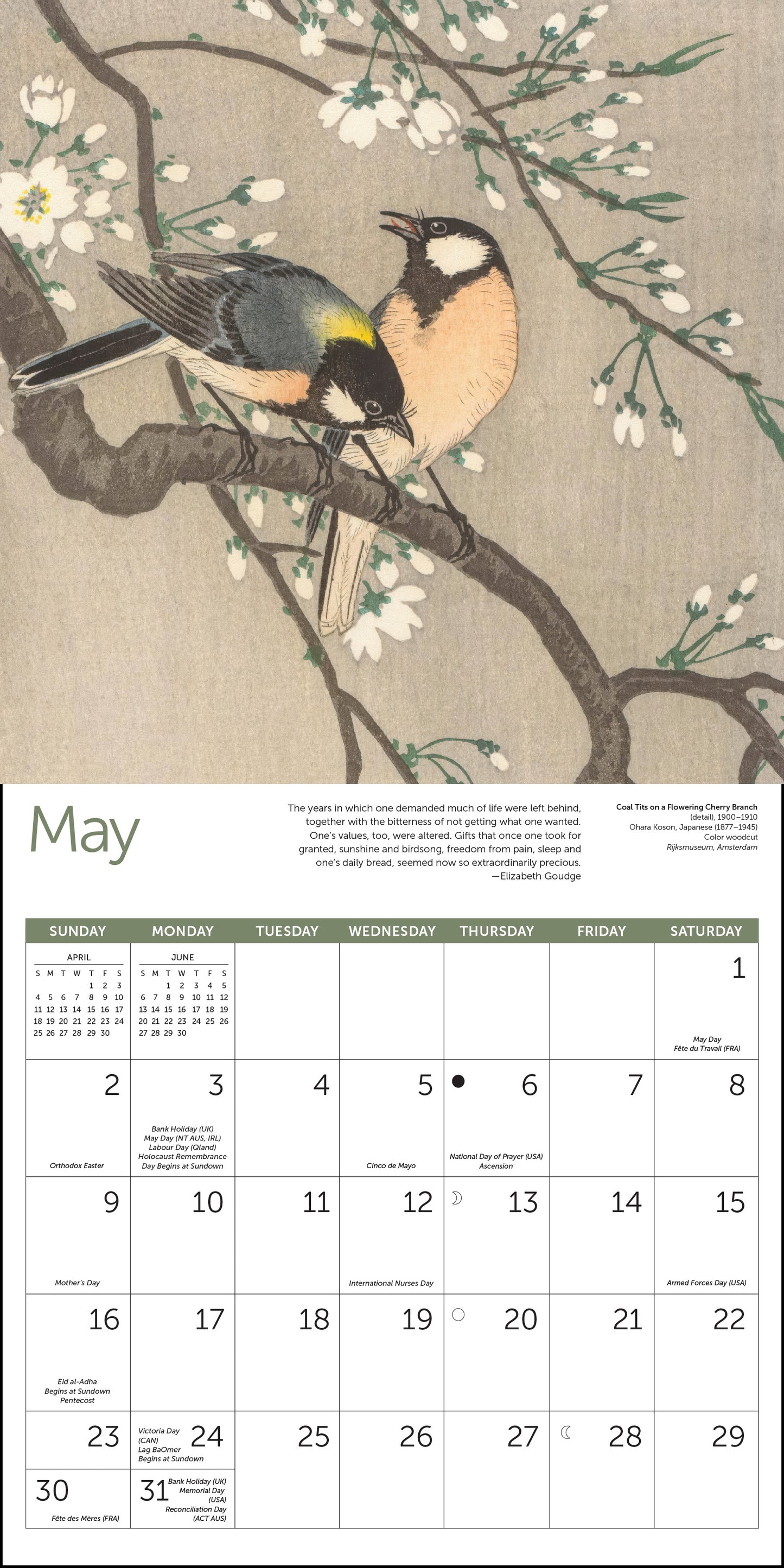 2027 Japanese Birdsong Wall Calendar, 12" x 12"