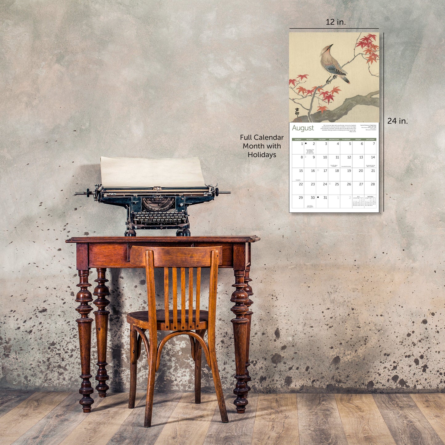 2027 Japanese Birdsong Wall Calendar, 12" x 12"