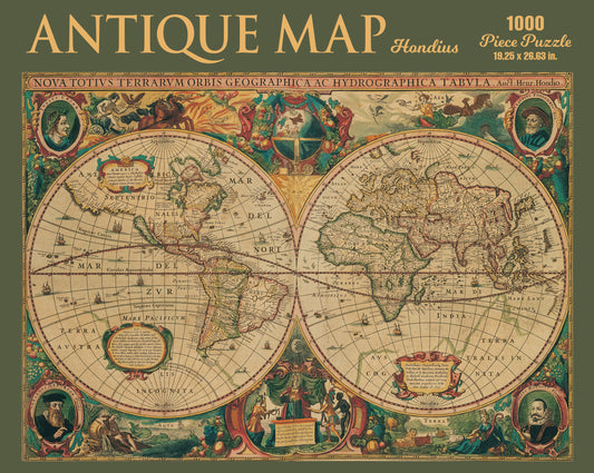 Antique Map-Hondius 1000 or 500 Piece Puzzle