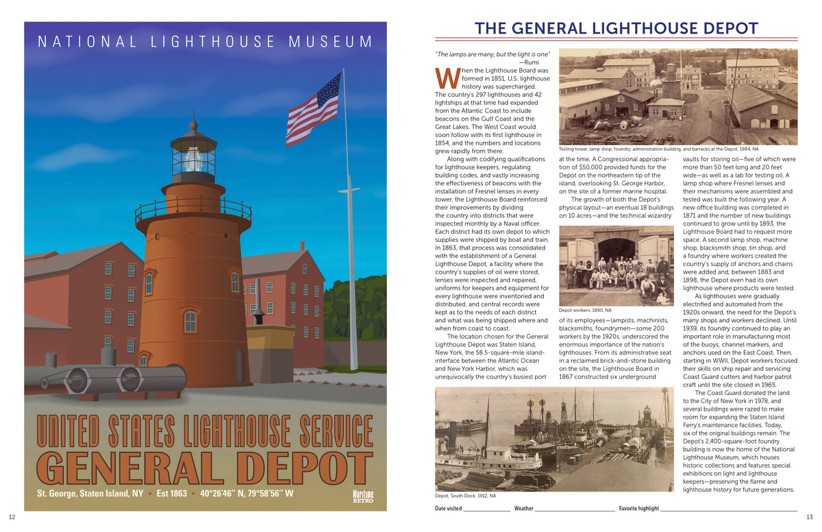 ATLANTIC COAST LIGHTHOUSES Book, 144 pages, 8.5 x 11 in.