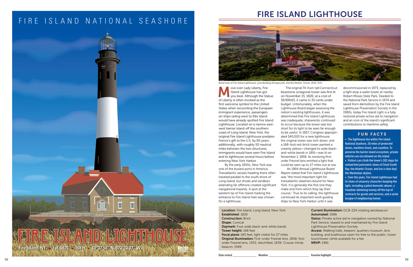 ATLANTIC COAST LIGHTHOUSES Book, 144 pages, 8.5 x 11 in.