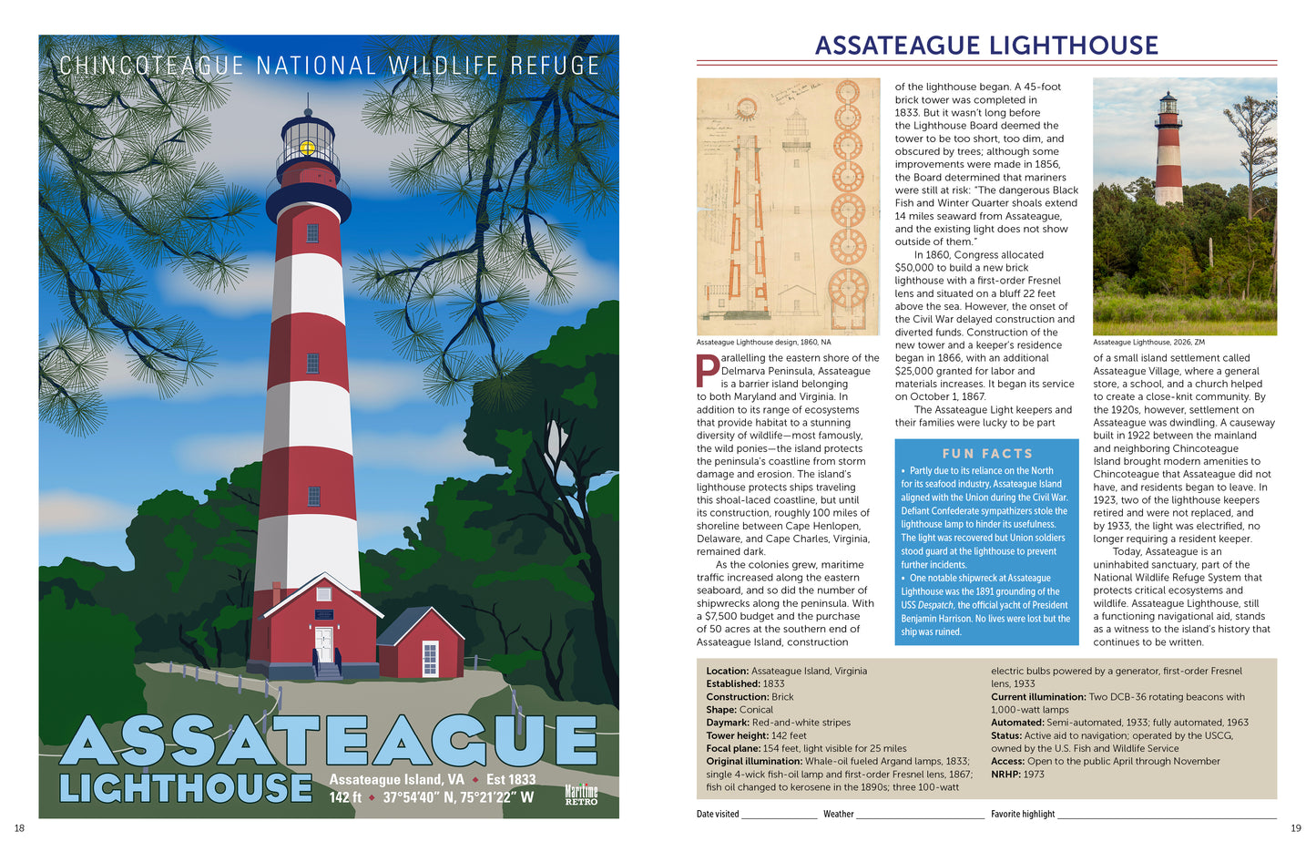 ATLANTIC COAST LIGHTHOUSES Book, 144 pages, 8.5 x 11 in.