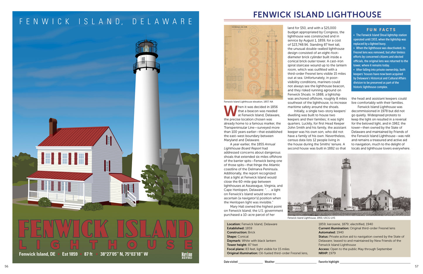 ATLANTIC COAST LIGHTHOUSES Book, 144 pages, 8.5 x 11 in.