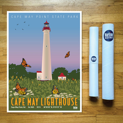 Cape May Lighthouse Monarch Print