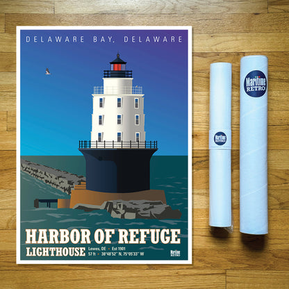 Harbor of Refuge Lighthouse Print