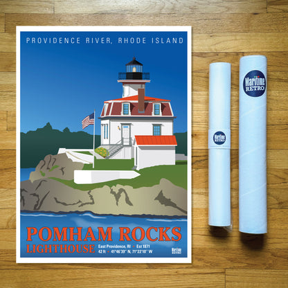 Pomham Rocks Lighthouse Print