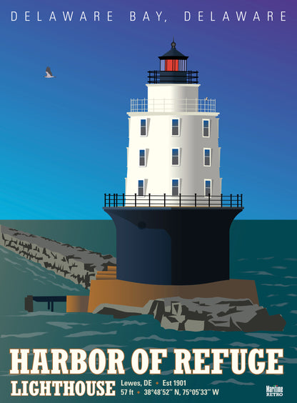 Harbor of Refuge Lighthouse Print