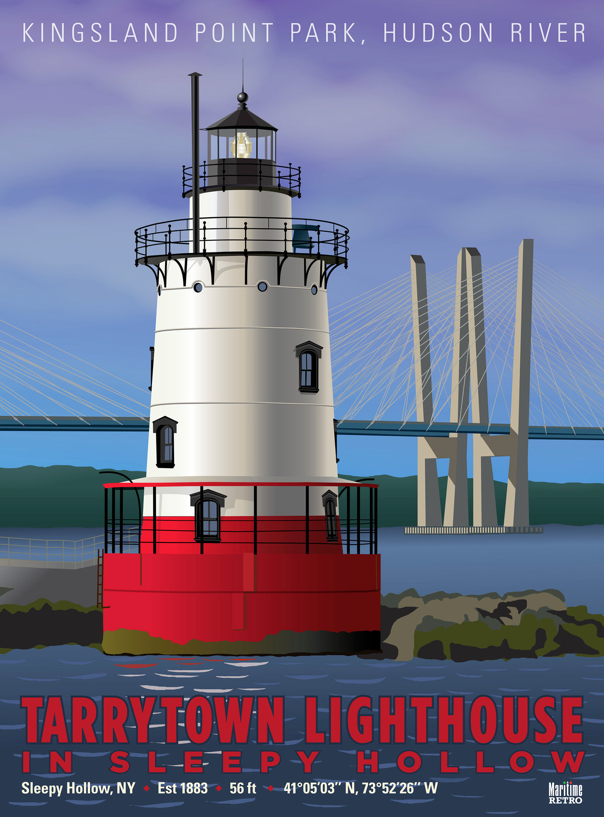 Tarrytown Lighthouse in Sleepy Hollow Print