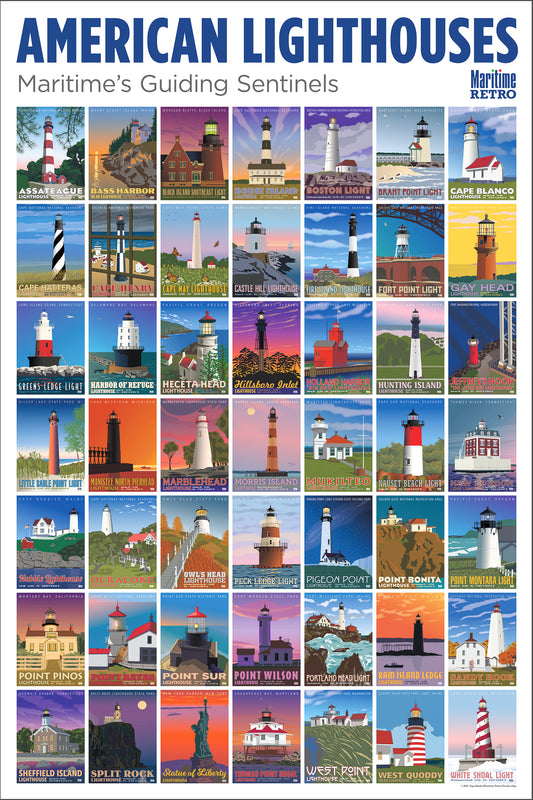 American Lighthouses Print