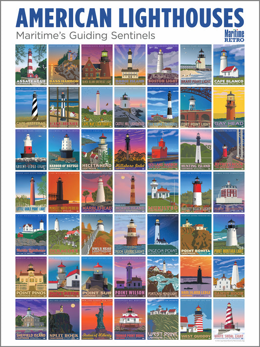 American Lighthouses Print