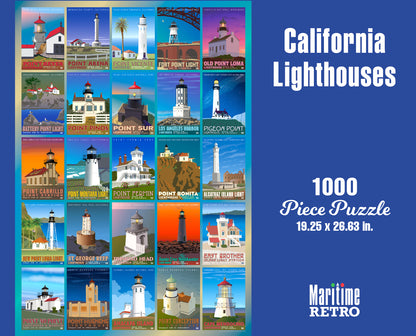 California Lighthouses 1000 or 500 Piece Puzzle