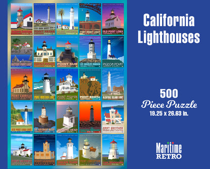 California Lighthouses 1000 or 500 Piece Puzzle