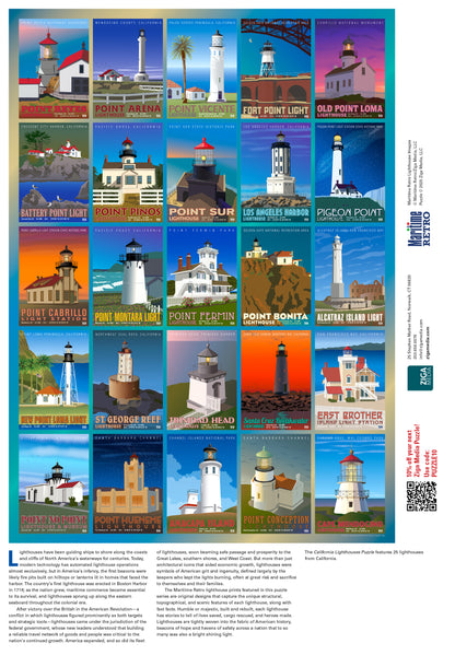 California Lighthouses 1000 or 500 Piece Puzzle