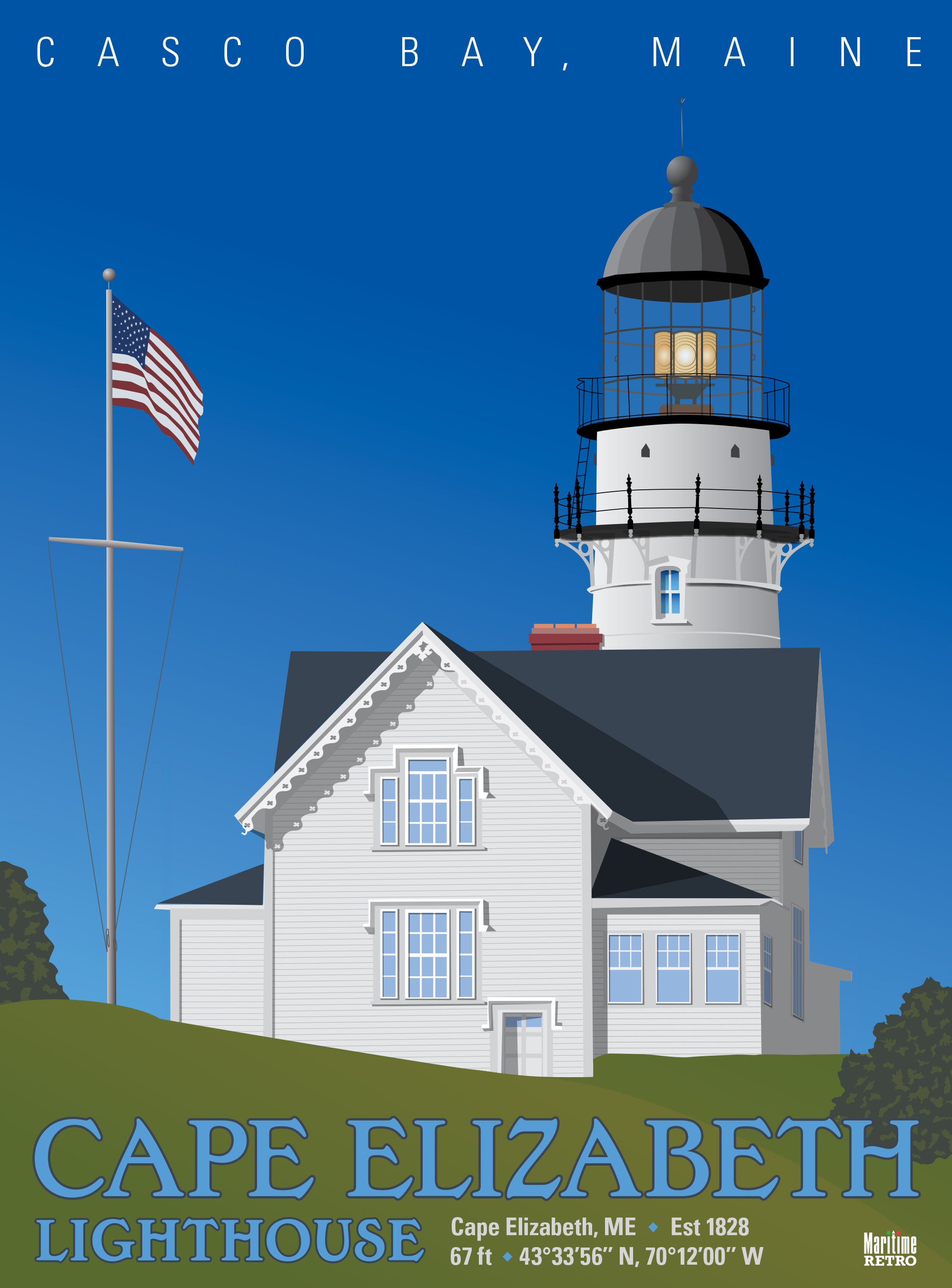 Caley Elizabeth Cape Elizabeth Lighthouse Print – Ziga Media