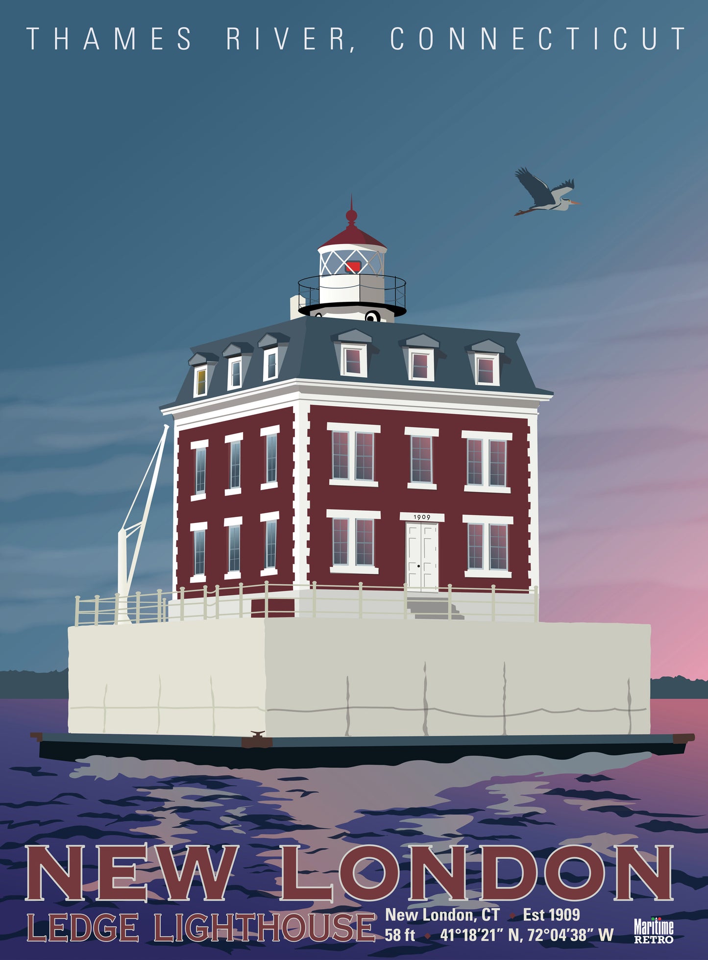 New London Ledge Lighthouse Print