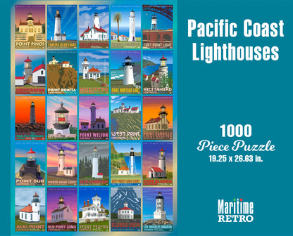 Pacific Coast Lighthouses 1000 or 500 Piece Puzzle