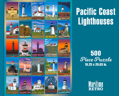 Pacific Coast Lighthouses 1000 or 500 Piece Puzzle