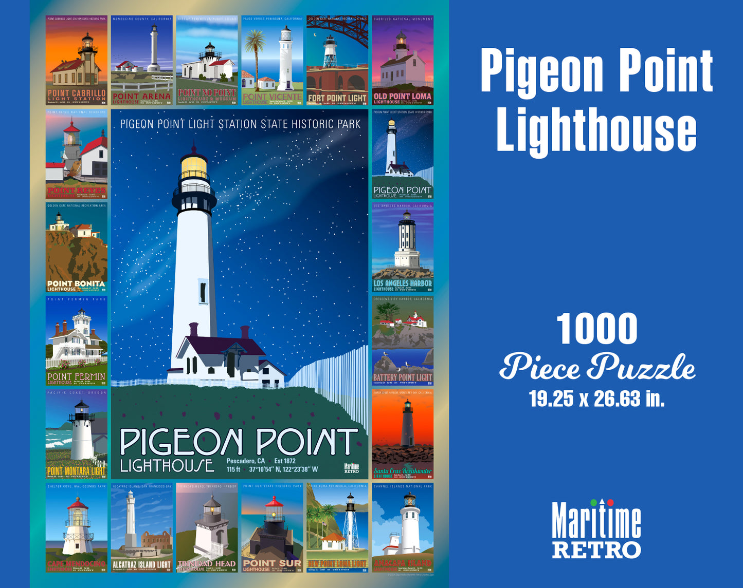 Pigeon Point Lighthouse 1000 or 500 Piece Puzzle