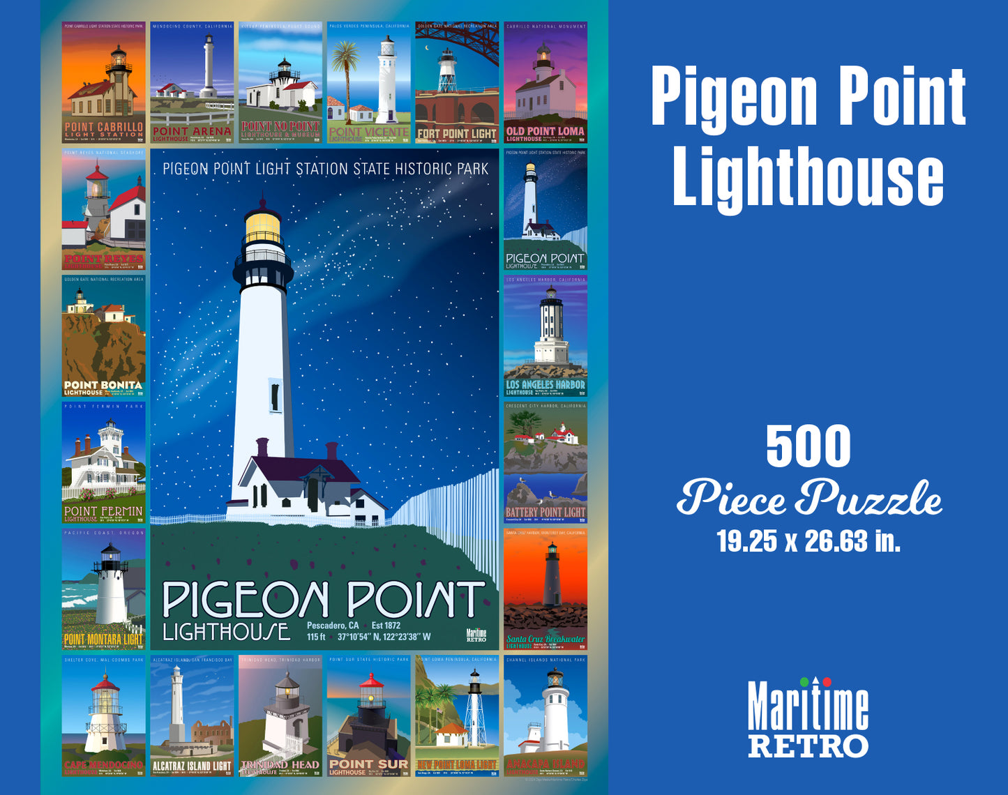 Pigeon Point Lighthouse 1000 or 500 Piece Puzzle