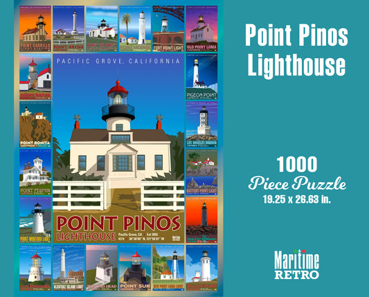 Point Pinos Lighthouse 1000 or 500 Piece Puzzle