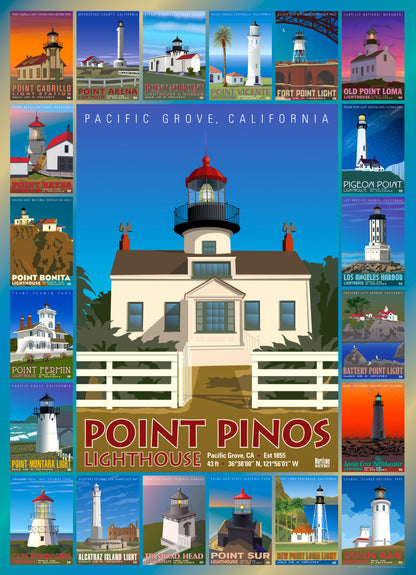 Point Pinos Lighthouse 1000 or 500 Piece Puzzle