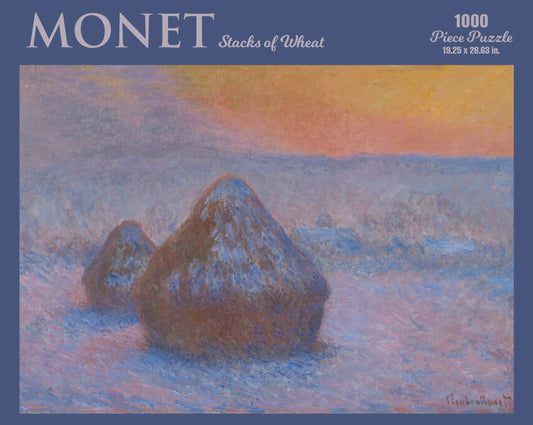 Monet—Stacks of Wheat 1000 or 500 Piece Puzzle