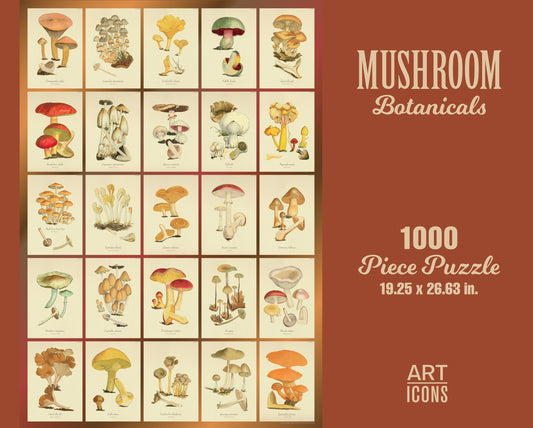 Mushroom Botanicals 1000 or 500 Piece Puzzle