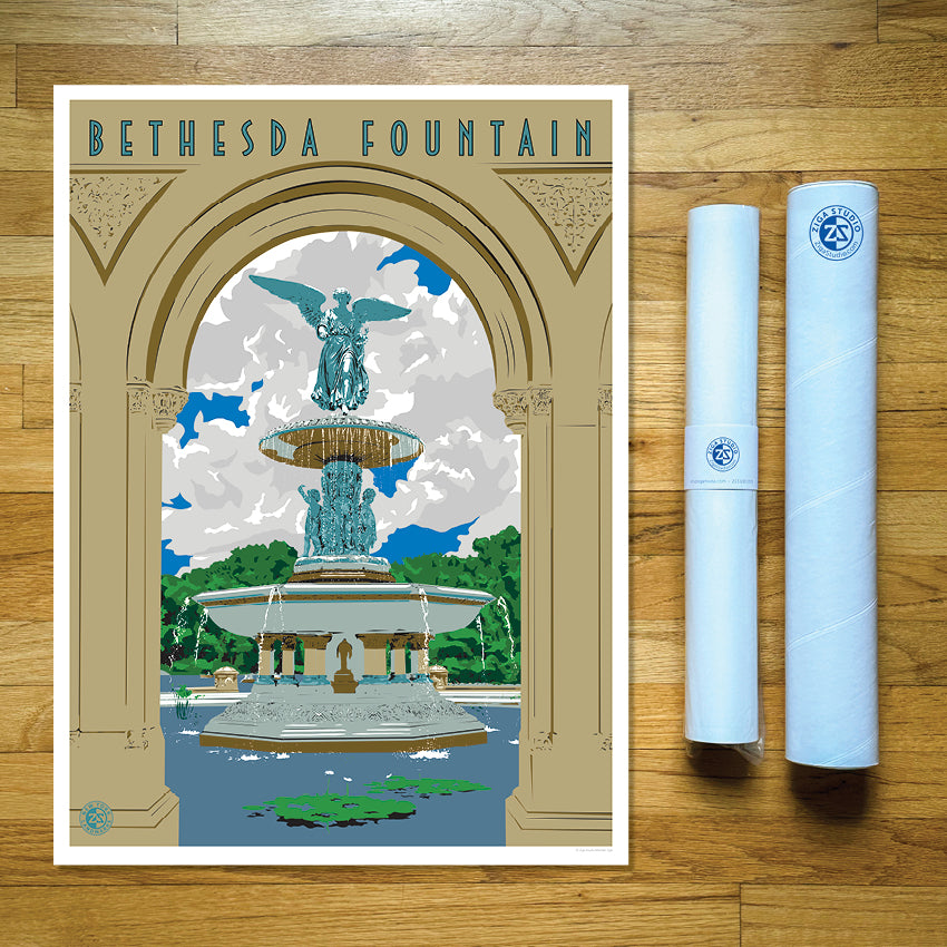 Central Park Bethesda Fountain New York – Art Photo Print Poster – NY  Poster Inc