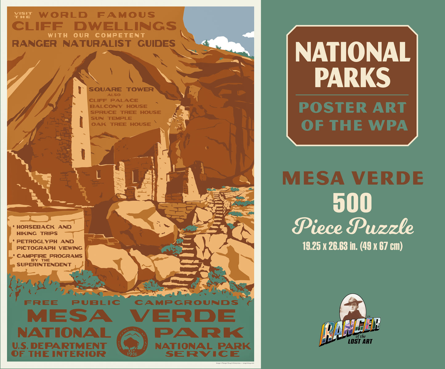 National Parks Mesa Verde WPA 1000 or 500 Piece Puzzle