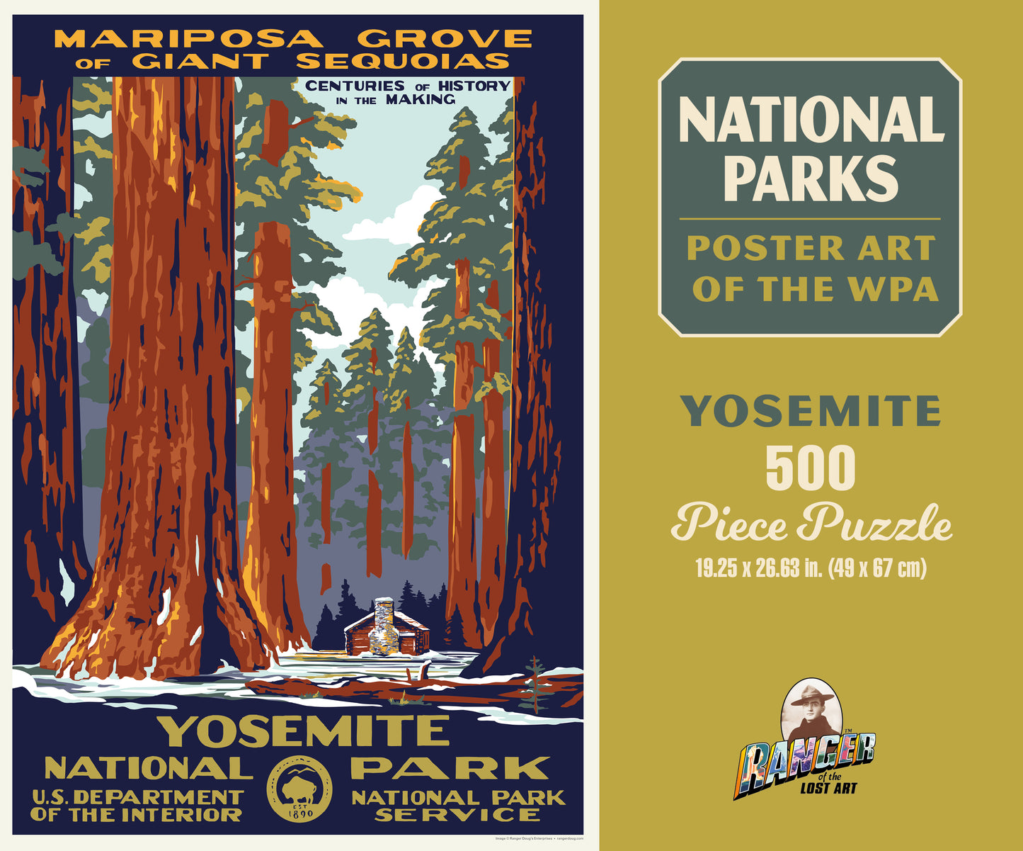 National Parks Yosemite Mariposa Grove WPA 1000 or 500 Piece Puzzle