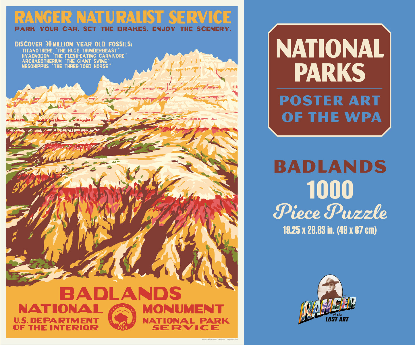 National Parks Badlands WPA 1000 or 500 Piece Puzzle