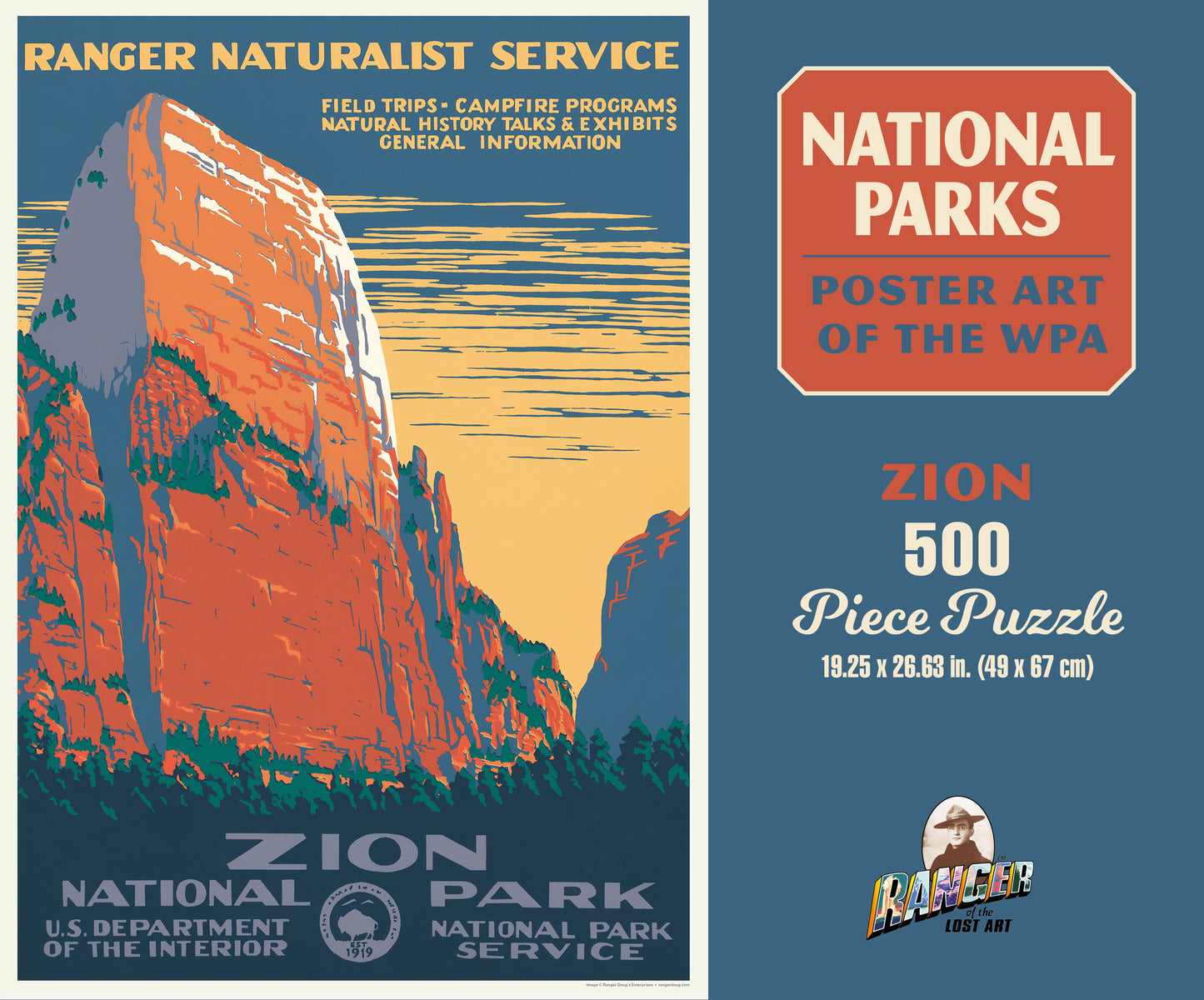 National Parks Zion WPA Park WPA 1000 or 500 Piece Puzzle