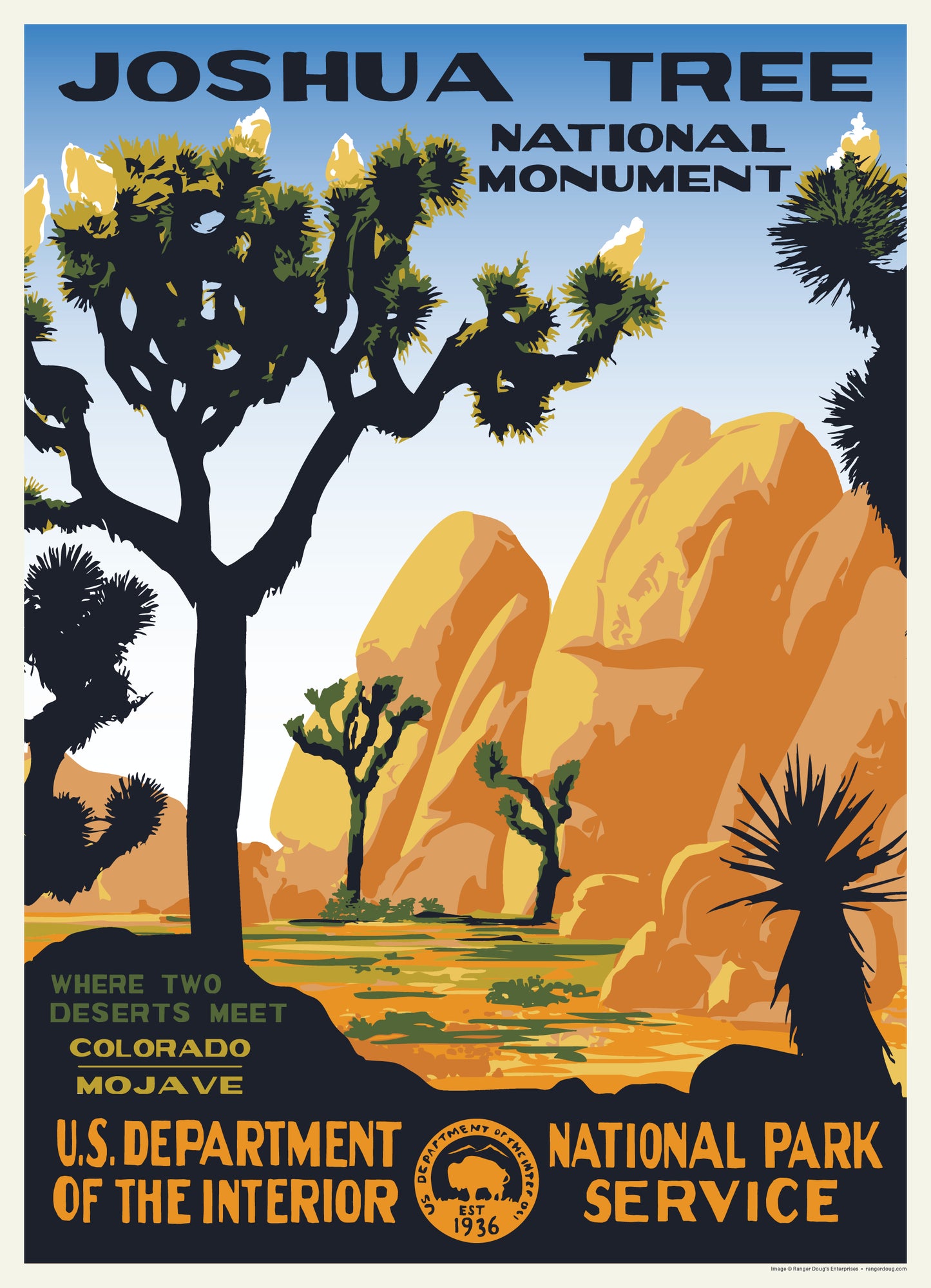 National Parks Joshua Tree WPA 1000 or 500 Piece Puzzle