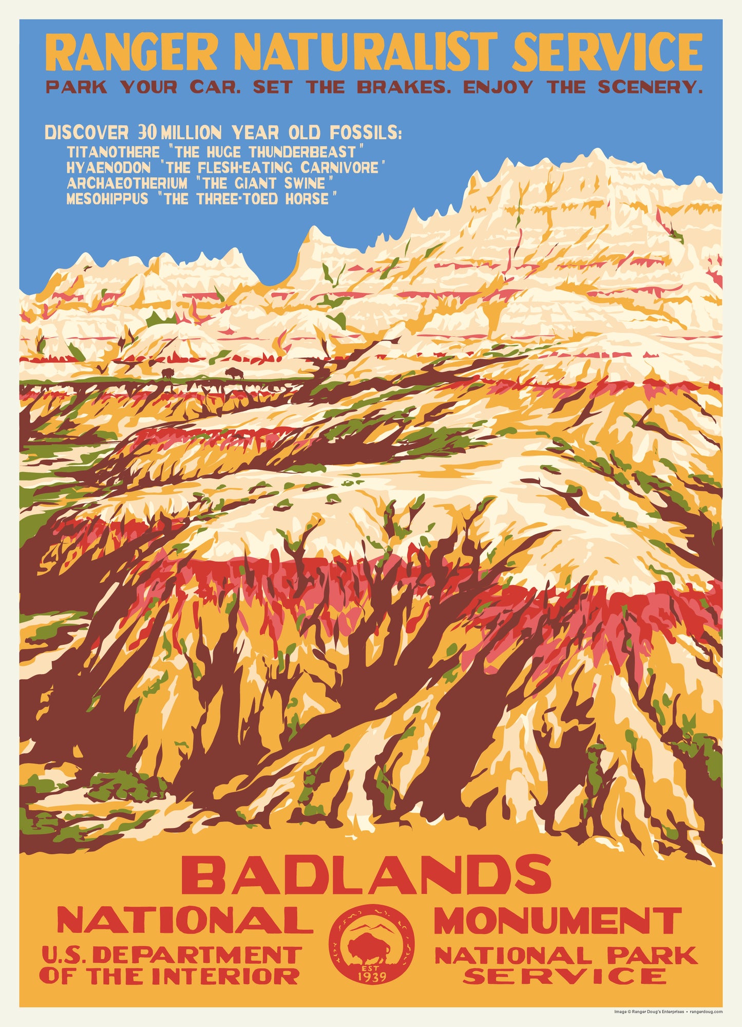 National Parks Badlands WPA 1000 or 500 Piece Puzzle