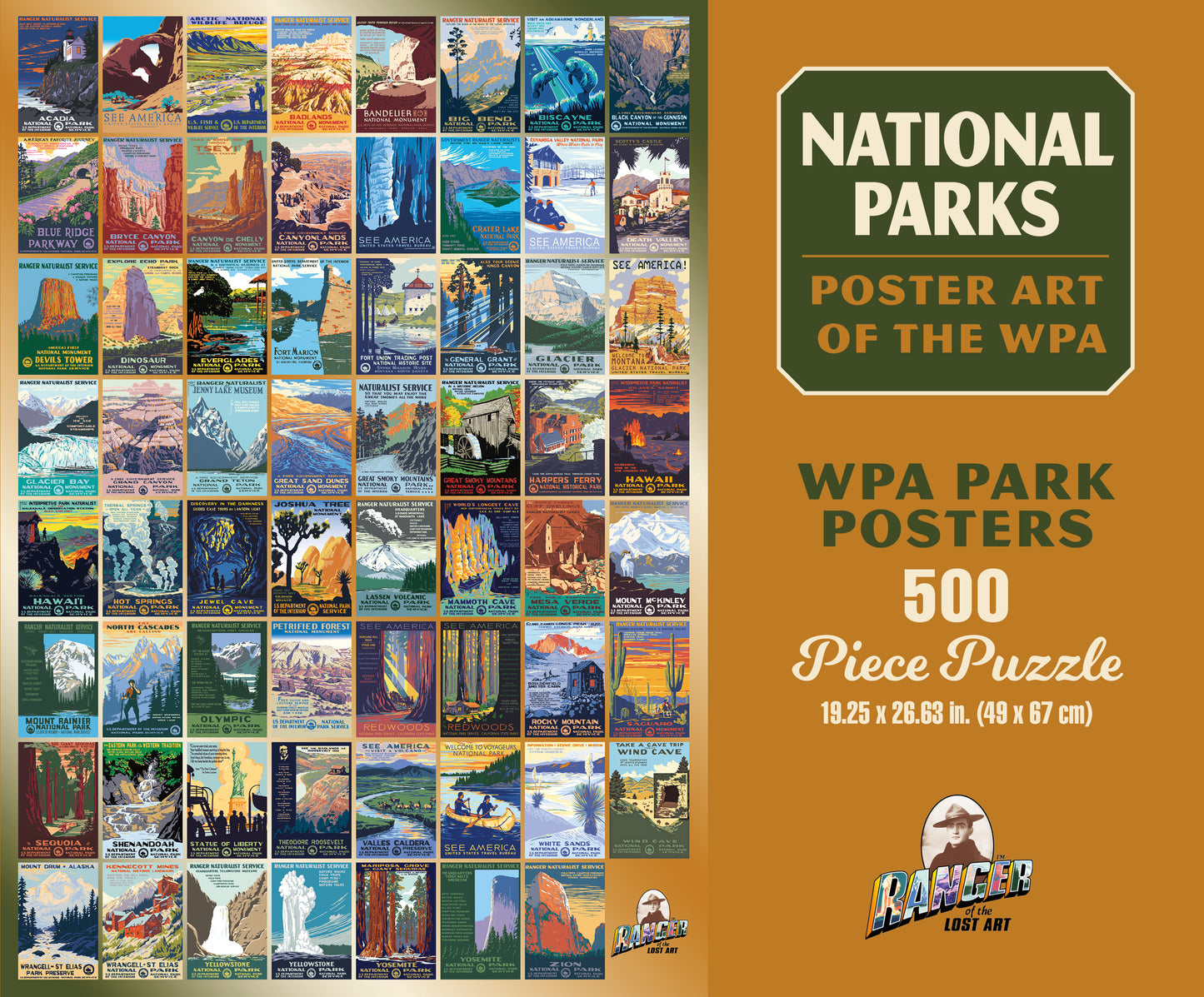 National Parks 63 WPA Poster 1000 or 500 Piece Puzzle