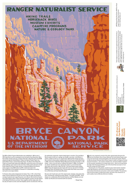 National Parks Bryce Canyon WPA 1000 or 500 Piece Puzzle