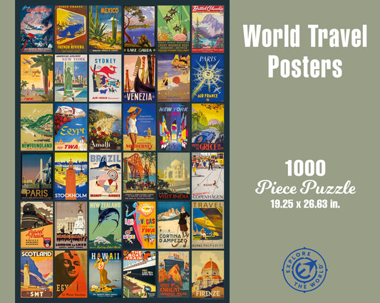 World Travel Posters 1000 or 500 Piece Puzzle